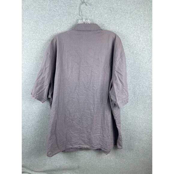 Aimeilgot Linen Shirt Men's 2XL Gray Short Sleeve‎ Button Up Summer Light Casual - Picture 6 of 9